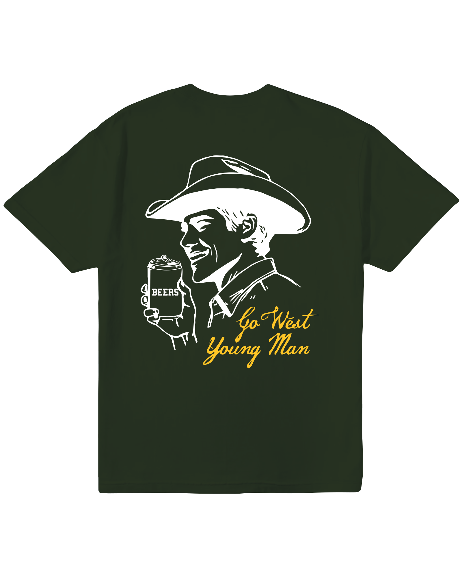 Beers Go West Tee, Green