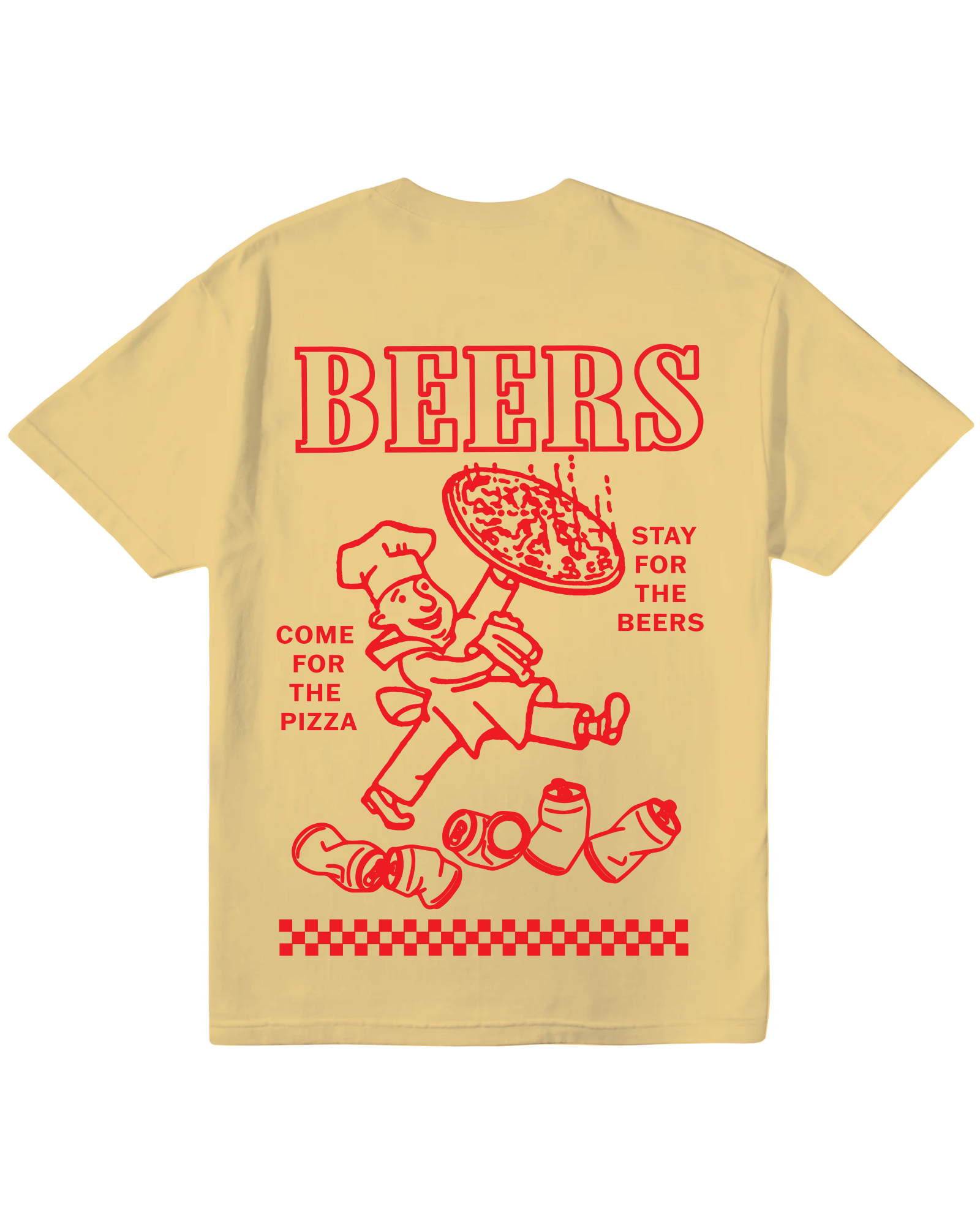 Come For The Pizza Tee, Yellow