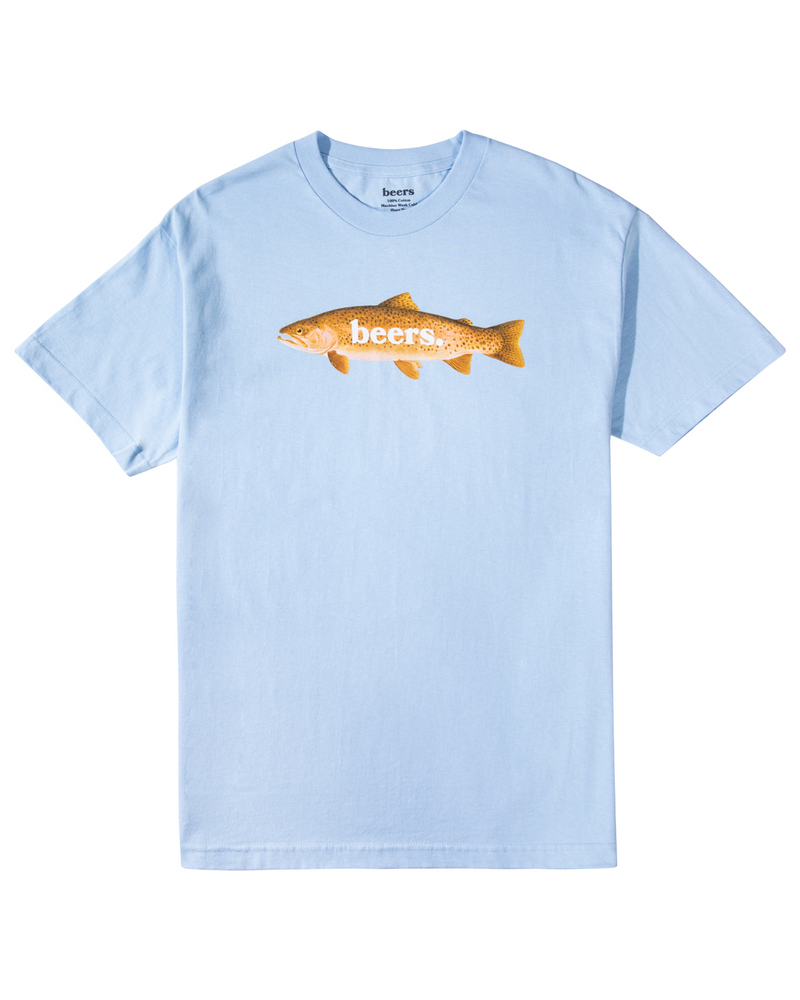 TROUT TEE, BABY BLUE